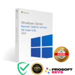 microsoft windows server 2022 remote desktop services RDS 50 user cal cals data center key global activation genuine