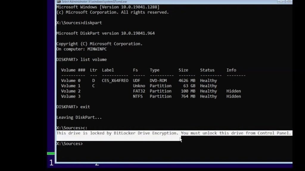 bitlocker block acces to C drive